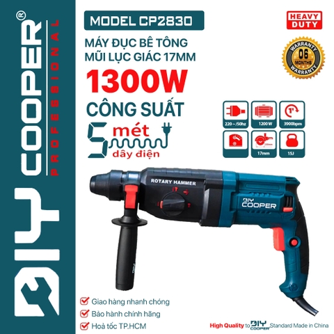 Máy Đục Bê Tông DIY Cooper Model CP2830 | Công Suất 1300W