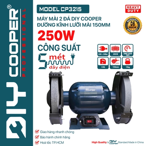 Máy Mài 2 Đá DIY Cooper Model CP3215 | Công Suất 250W