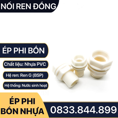 Nối Bồn / Ốc Téc Phi / Khớp Nối Vách Ngăn - Nhựa Nguyên Sinh
