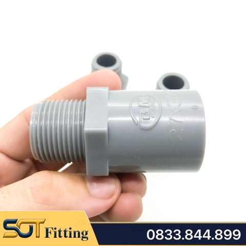 Nối Nhựa PVC Trơn Dán Có Ren Ngoài 21 27 34 - Thương Hiệu Bình Minh