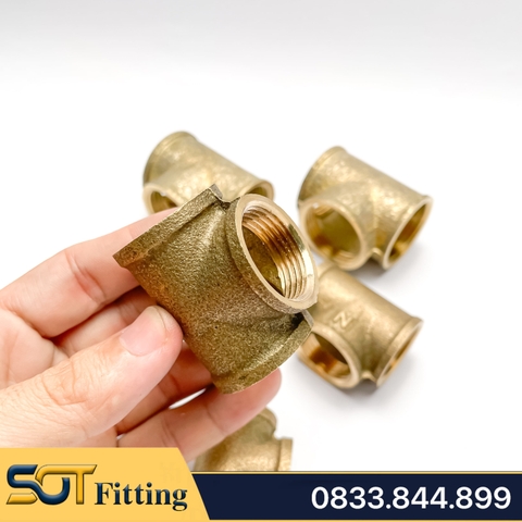 T / Tê 3 Đầu Ren Trong 21 27 34 - Đồng Thau Hàng Đúc Chất Lượng Cao