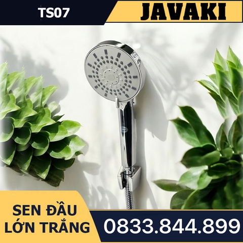Tay TS07 Mặt Lớn Trắng Tùy Chỉnh 3 Chế Độ Lắp Vào Củ Sen Tắm - Thương Hiệu JAVAKI