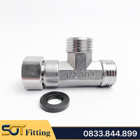 Tê Cầu / T Chia 3 Nguồn Nước Có Đai Ốc Ren 21 - Chất Liệu Inox