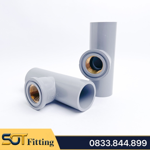 Tê Nhựa PVC Ren Trong Đồng Thau 21 27 - Thương Hiệu Nhựa Bình Minh