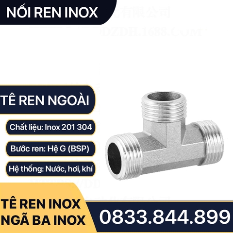 Tê / T 3 Đầu Ren Ngoài 1/2 (21) Inox - Chắc Chắn và Bền Bỉ Cho Hệ Thống
