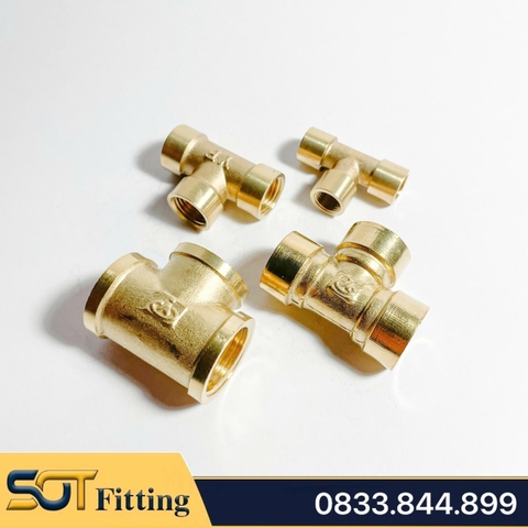 Tê Ren Trong 3 Đầu, T Chất Liệu Đồng Thau H58 Tiêu Chuẩn Răng BSP