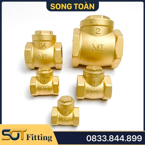 Van 1 Chiều Lá Đồng MI Bằng Đĩa Lá Lật - Brass Swing Check Valve Brass Seat