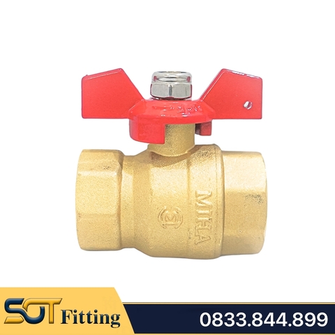 Van Bi Đồng Tay Bướm Hợp Kim MIHA - Brass Ball Valve With Butterfly Handle