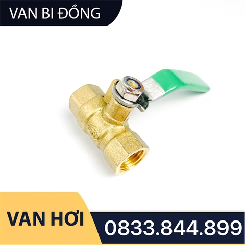 Van Bị Khóa Đồng Phi 1/4 (13) Bằng Đồng - Hai Đầu Ren Trong - Loại Dày, Hãng RY