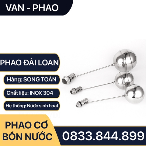 Van Phao Inox, Phao Cơ Inox Tự Động Ngắt Nước 21 27 34 42 49 60 - Inox SUS 304 (TW)