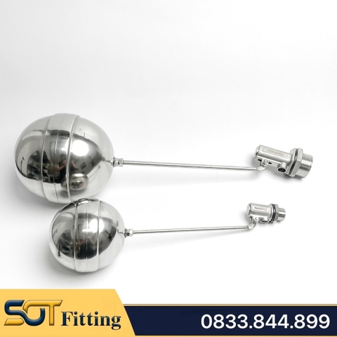 Van Phao Inox, Phao Cơ Inox Tự Động Ngắt Nước 21 27 34 42 49 60 - Inox SUS 304