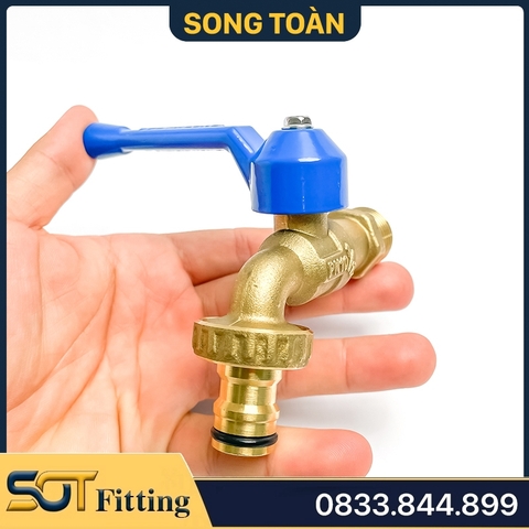 Vòi Gạt Đồng Tay Nhựa Dài Dismy PN10 / Long Handle Wiper Brass Tap