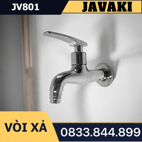 Vòi Hồ JV801 Xả Nước Đồng Mạ Crom Tay Gạt - Thương Hiệu Javaki