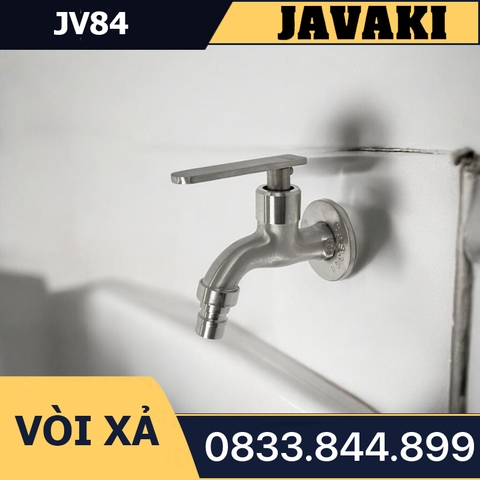 Vòi Hồ JV84 Xả Nước Tay Bằng Khóa Gạt 90 Độ Thân Dài Inox 304 - Thương Hiệu Javaki