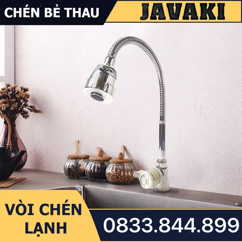 Vòi Rửa Chén Bát Đầu Bẻ Thân Mềm Dùng Nước Lạnh - JAVAKI | Vòi Nước Lạnh Cao Cấp