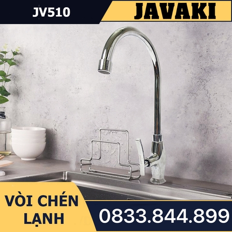Vòi Rửa Chén Bát JV510 Thau Mạ Crom Nước Lạnh JAVAKI  | Vòi Nước Lạnh Cao Cấp
