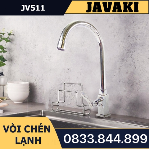 Vòi Rửa Chén Bát JV511 Thau Mạ Crom Nước Lạnh JAVAKI | Bền Bỉ Và Sang Trọng