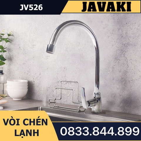 Vòi Rửa Chén Bát JV526 Thau Mạ Crom Nước Lạnh JAVAKI | Vòi Nước Lạnh Cao Cấp