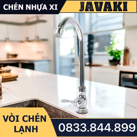 Vòi Rửa Chén Bát Nhựa Mạ Crom Dùng Nước Lạnh - JAVAKI | Bền Bỉ và Hiện Đại