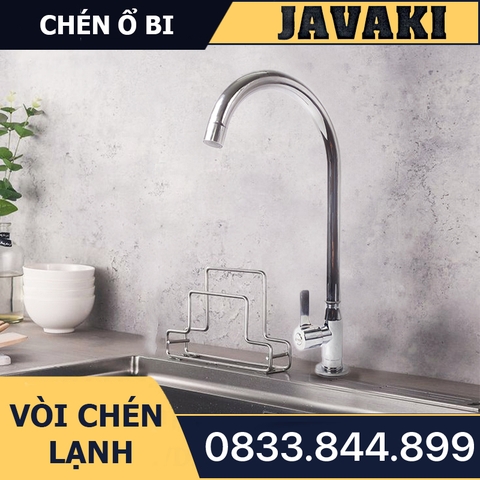 Vòi Rửa Chén Bát Trục Xoay Ổ Bi Dùng Nước Lạnh JAVAKI | Cho Không Gian Bếp Hiện Đại
