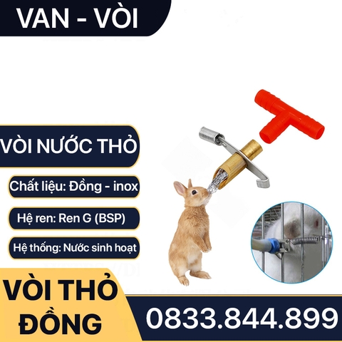 Vòi Thỏ Uống Nước, Vòi Uống Nước Cho Thỏ Đồng Thau