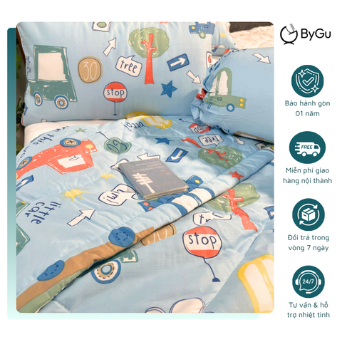 Mền/ chăn chần và gối Lụa Tencel ByGu cho bé - 018