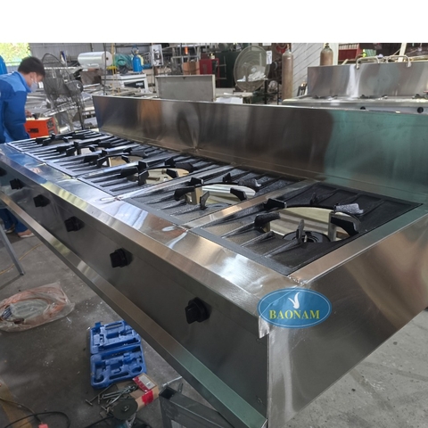 Bếp công nghiệp Hàn Quốc 6 bếp 2 họng to đánh lửa magneto