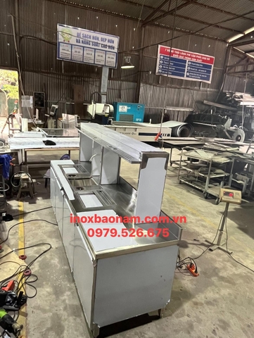 Quầy pha chế inox- Quầy chính 2500*700*800/1425mm