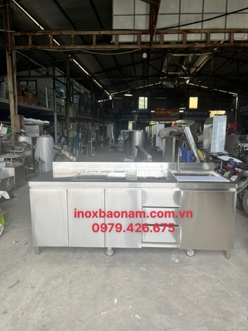 Quầy pha chế inox 304, Quầy trà sữa