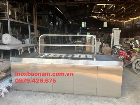Quầy pha chế inox 304, Quầy trà hoa quả