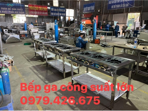 Bếp giàn gas công nghiệp Hàn Quốc 3 bếp 2 họng to