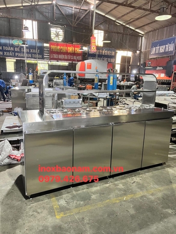 Quầy pha chế inox 304, Quầy trà hoa quả