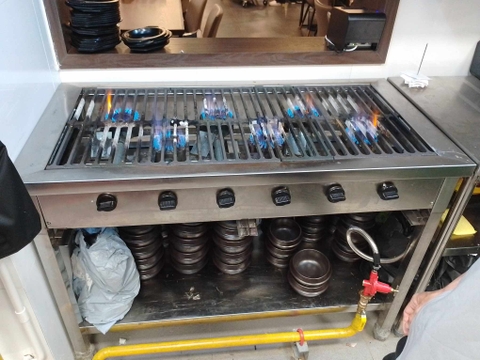 Bếp giàn gas công nghiệp Hàn Quốc 6 họng nhỏ