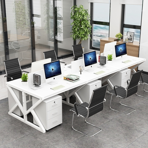 Cụm bàn làm việc 6 người SuTa chân K ST6K