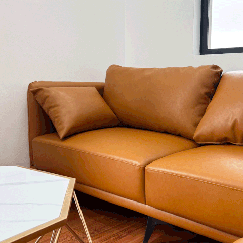 Sofa phòng khách SF20 - Da PU mầu da bò sáng, phong cách sang trọng