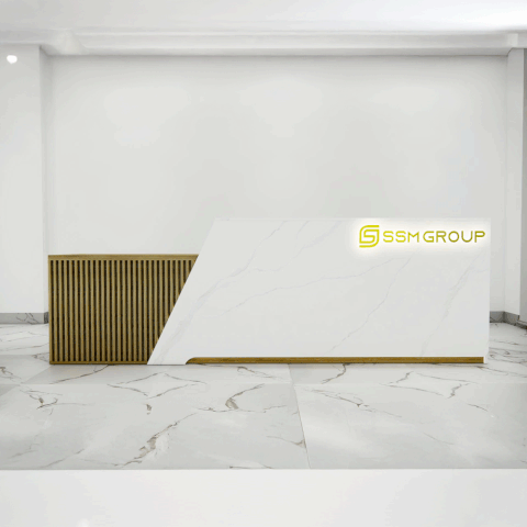 Quầy lễ tân QLTS012 - 3m2 Gỗ MDF phủ Melamine cao cấp