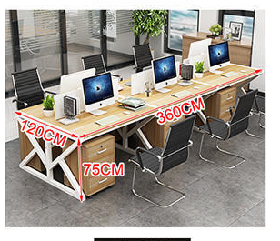 Cụm bàn làm việc 6 người SuTa chân K ST6K