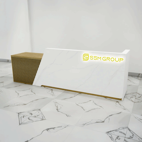 Quầy lễ tân QLTS012 - 3m2 Gỗ MDF phủ Melamine cao cấp