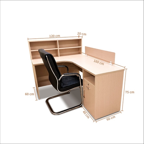 Bàn nhân viên chữ L BNVL02