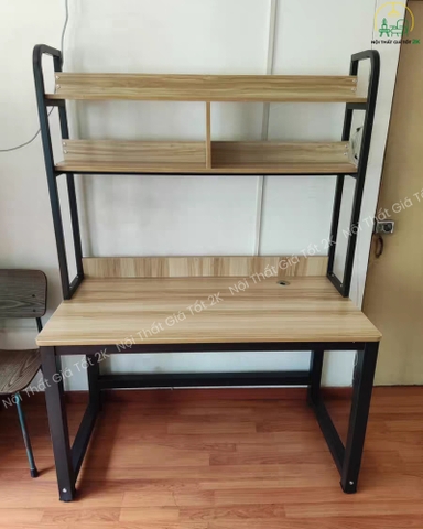 Bàn Học Chân Sắt Kèm Giá Sách BH005