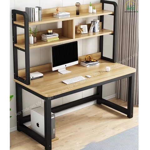 Bàn Học Chân Sắt Kèm Giá Sách BH005