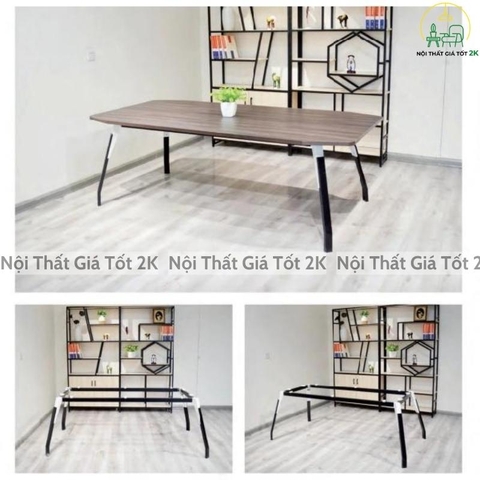 Bàn Họp Chân Sắt Nhập Khẩu Chất Liệu Gỗ MFC Cao Cấp