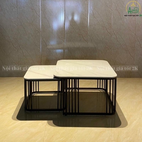 Bàn Sofa Mặt Đá Chân Vuông BTS013