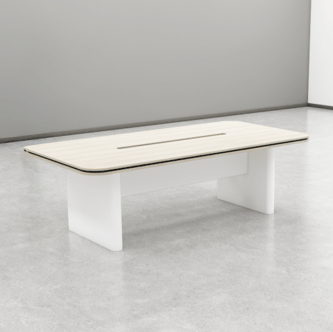 Bàn họp BH038 – Gỗ MFC phủ melamin màu trắng vàng vân gỗ 2m4 | Nội Thất giá tốt 2K