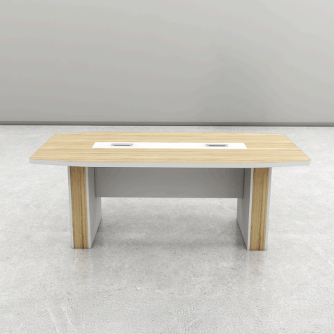 Bàn họp BH039 – Gỗ MFC phủ melamin màu trắng vân gỗ 2m | Nội Thất giá tốt 2K