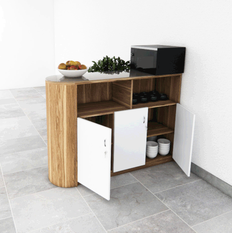 Tủ Pantry 004 140cm Nội Thất 2K – Tủ Bo Cong Thẩm Mỹ