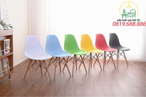 Ghế Eames nhựa chân gỗ