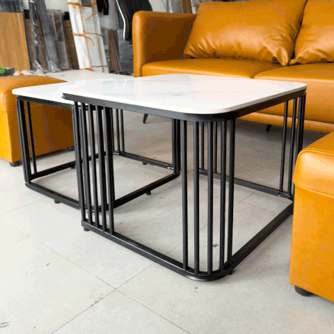 Bàn Sofa Mặt Đá Chân Vuông BTS013