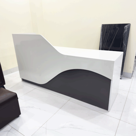 Quầy lễ tân QLTS017 - Màu trắng + chì