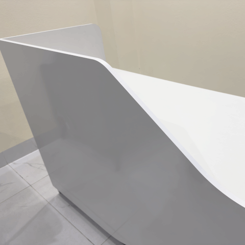 Quầy lễ tân QLTS017 - Màu trắng + chì